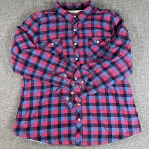 BC Clothing Womens XL Plaid Sherpa Lined Flannel Shacket Jacket